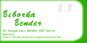biborka bender business card
